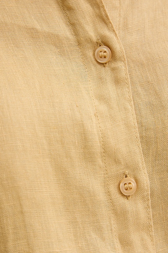 Sisley cămașă de in 5BMLLQ06S galben