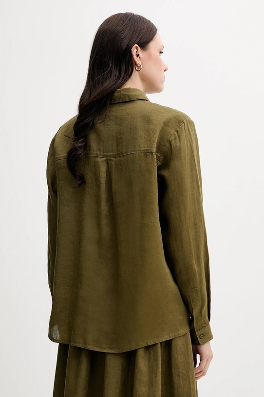 Oblačila Lanena srajca Sisley 5BMLLQ06S zelena