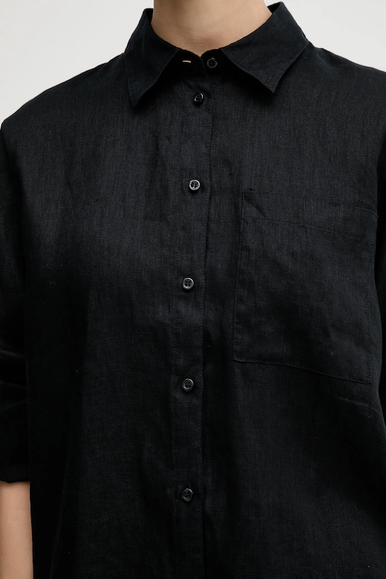 Sisley camasa de in 5BMLLQ06S negru