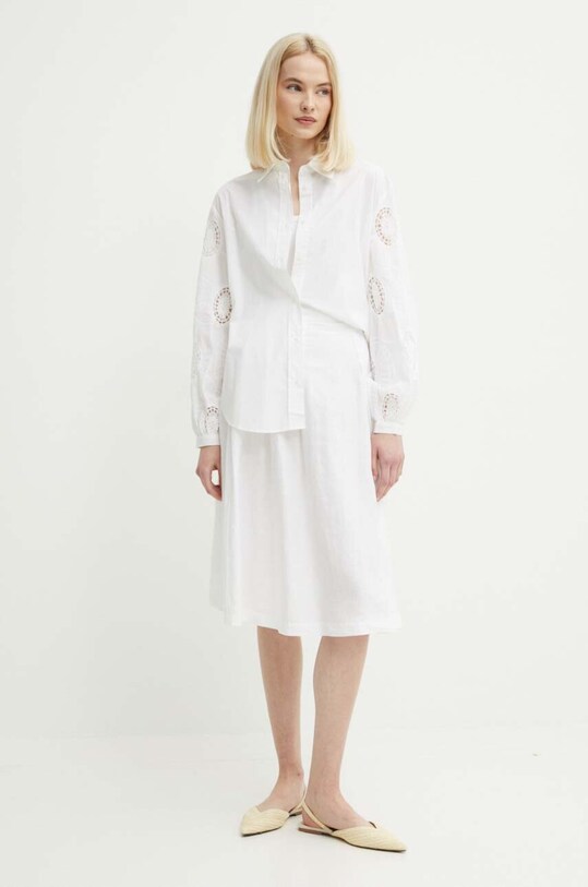 Бавовняна сорочка Sisley 5MUTLQ06W білий SS24