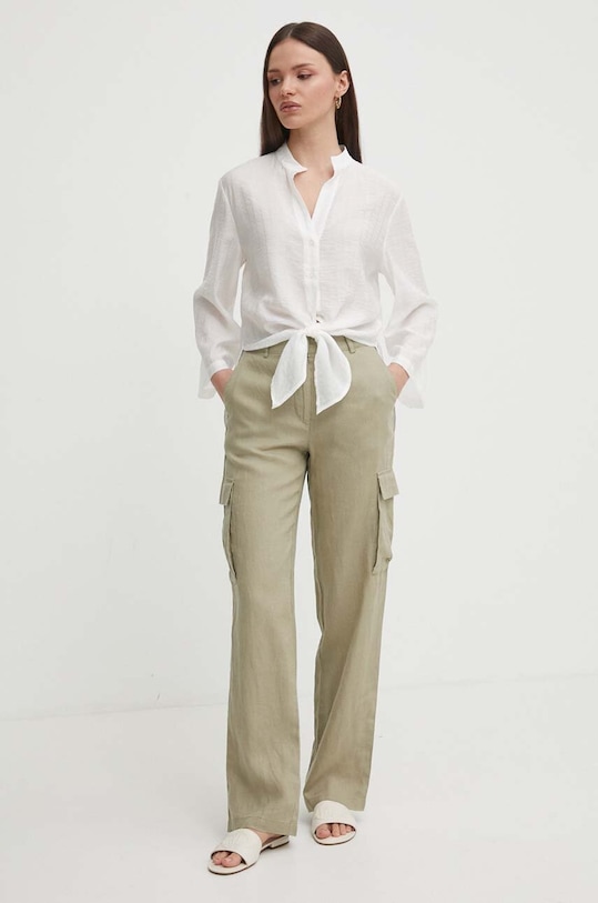 Sisley koszula 5OBLLQ076 beżowy SS24