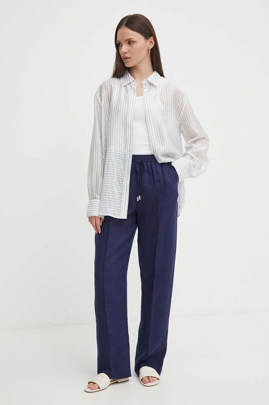 Sisley camasa 5PVNLQ06X alb SS24
