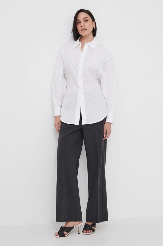 Βαμβακερό πουκάμισο Calvin Klein K20K206600 λευκό SS24