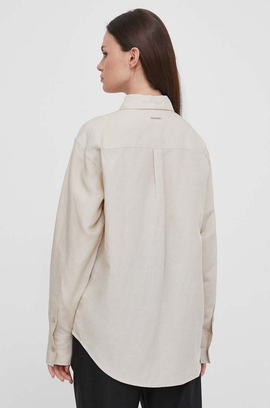 Одяг Сорочка з домішкою льону Calvin Klein K20K206694 бежевий