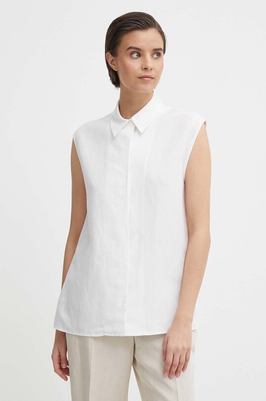 Πουκάμισο με μείγμα από λινό Calvin Klein casual μπεζ K20K206696