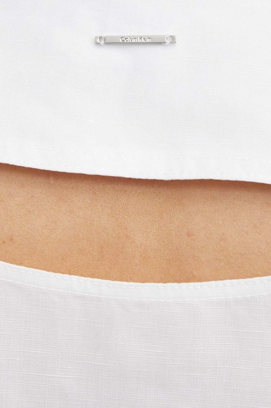 Košile s příměsí lnu Calvin Klein K20K206696 béžová