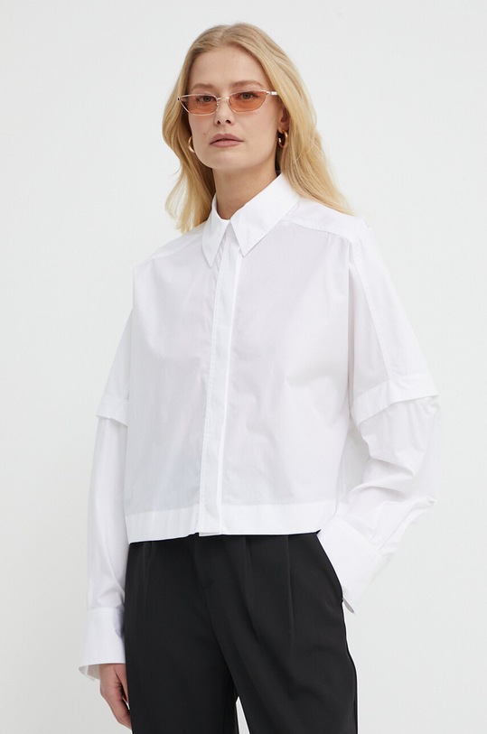 Βαμβακερό πουκάμισο Ivy Oak λευκό IO112327