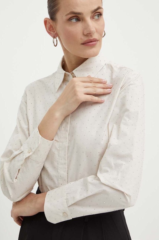 Marella koszula bawełniana wzorzyste beżowy 2413111045200