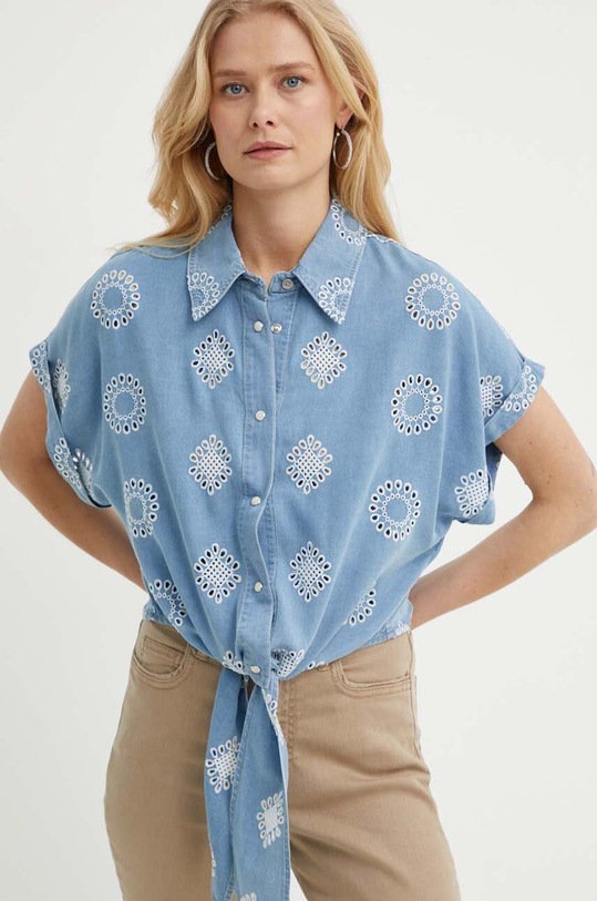 Guess koszula BRIGITTE klasyczny niebieski W4GH34.D5CD1