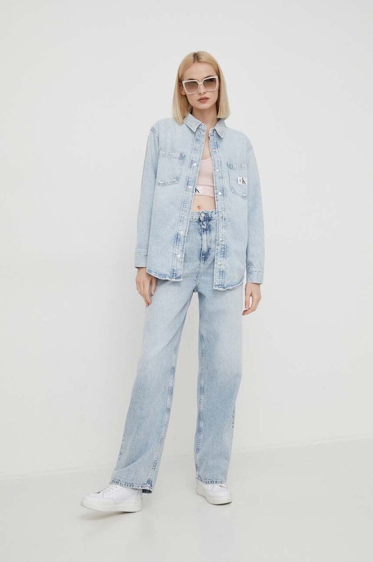 Calvin Klein Jeans koszula jeansowa J20J222795 niebieski SS24