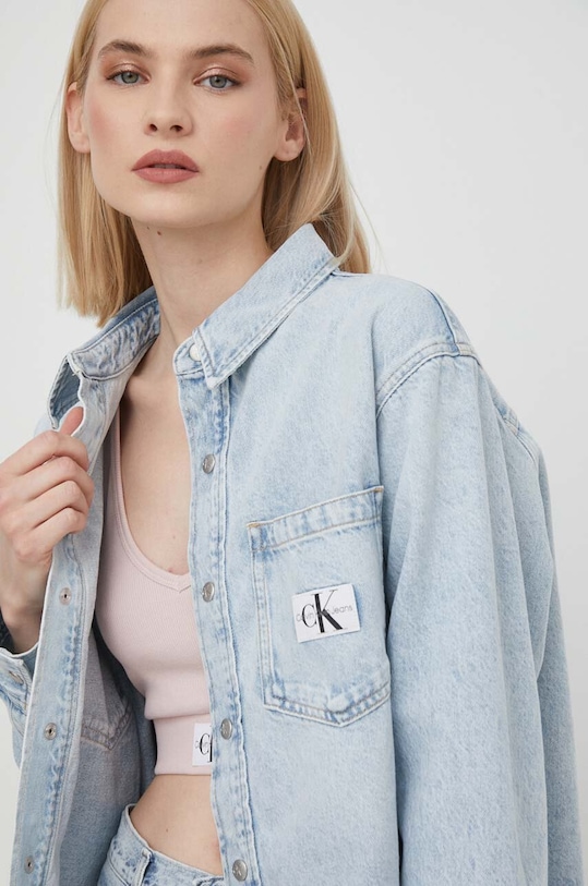 Calvin Klein Jeans koszula jeansowa niebieski J20J222795