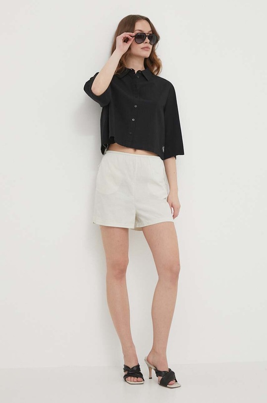 Calvin Klein Jeans koszula bawełniana J20J223426 czarny SS24