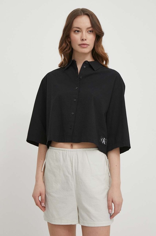 Calvin Klein Jeans koszula bawełniana czarny J20J223426