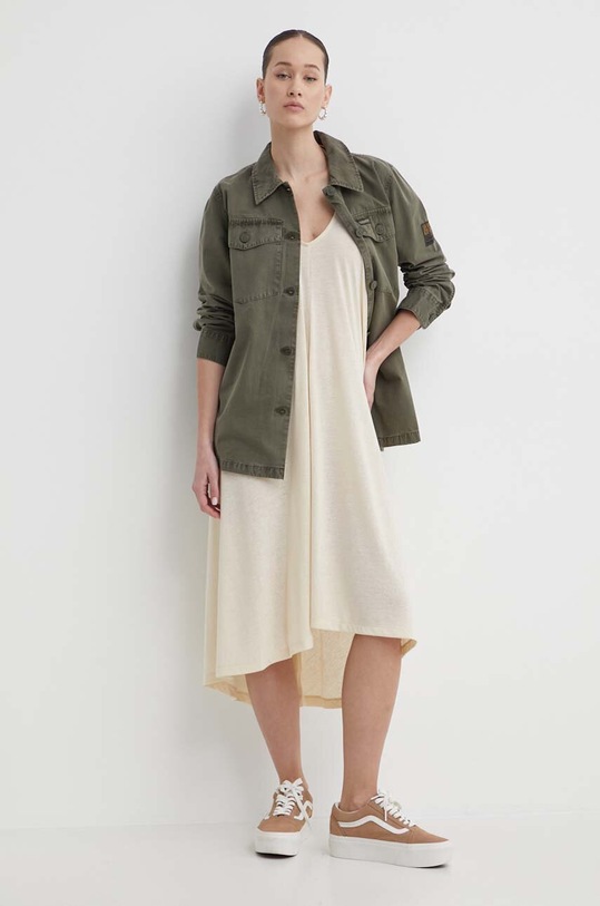 Superdry camasa din bumbac W4010424A.8MI verde SS24