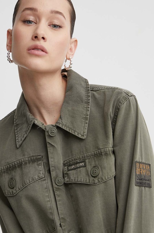 Superdry camasa din bumbac W4010424A.8MI verde
