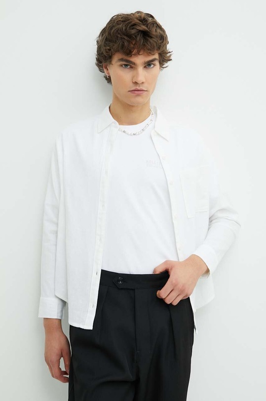 Lanena košulja Hollister Co. bez uzorka bijela KI340.3241.100