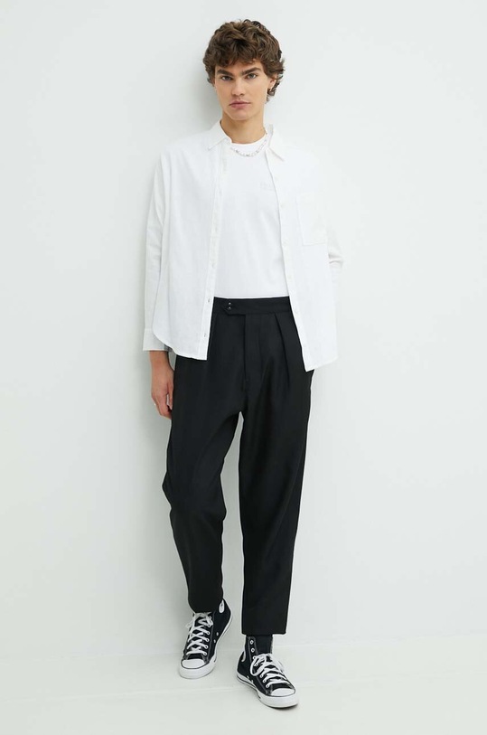 Lanena košulja Hollister Co. KI340.3241.100 bijela SS24