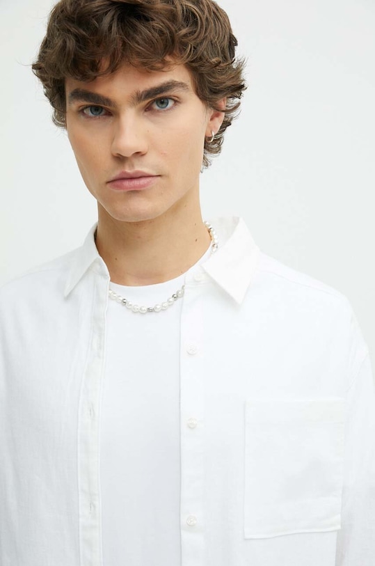 Lanena košulja Hollister Co. bijela KI340.3241.100