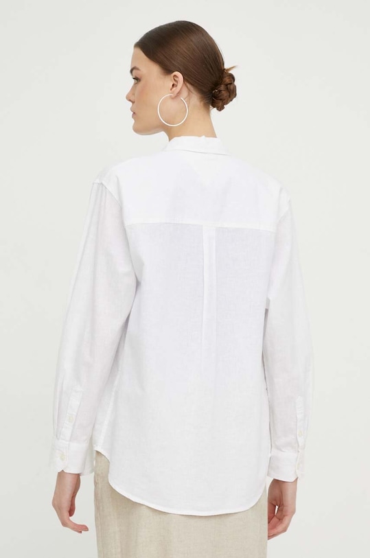 Oblečení Košile s příměsí lnu Tommy Jeans DW0DW17735 bílá