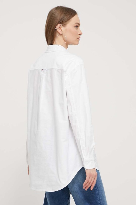 Îmbrăcăminte Tommy Jeans cămașă din bumbac DW0DW17807 alb