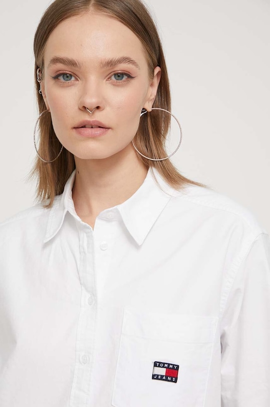 Tommy Jeans cămașă din bumbac alb DW0DW17807