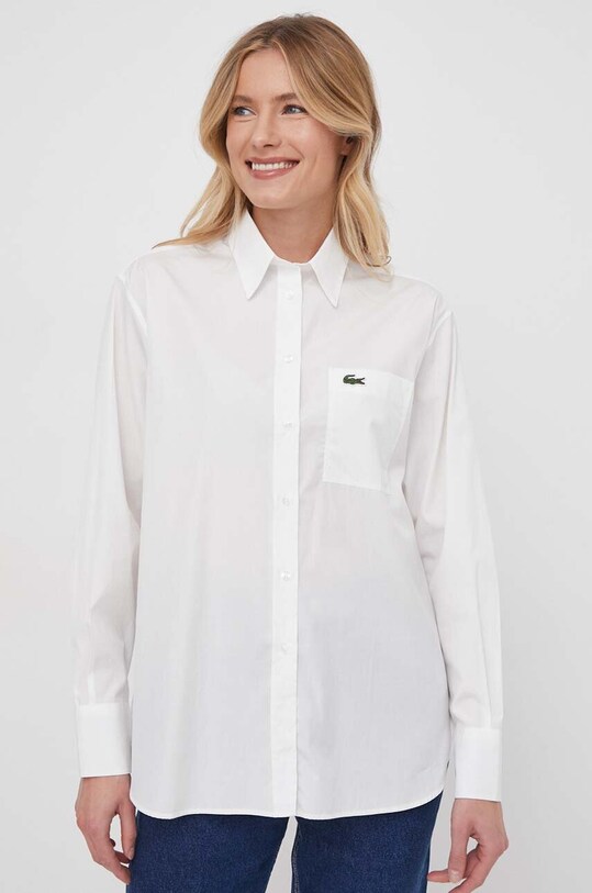 Lacoste camasa din bumbac alb CF7706