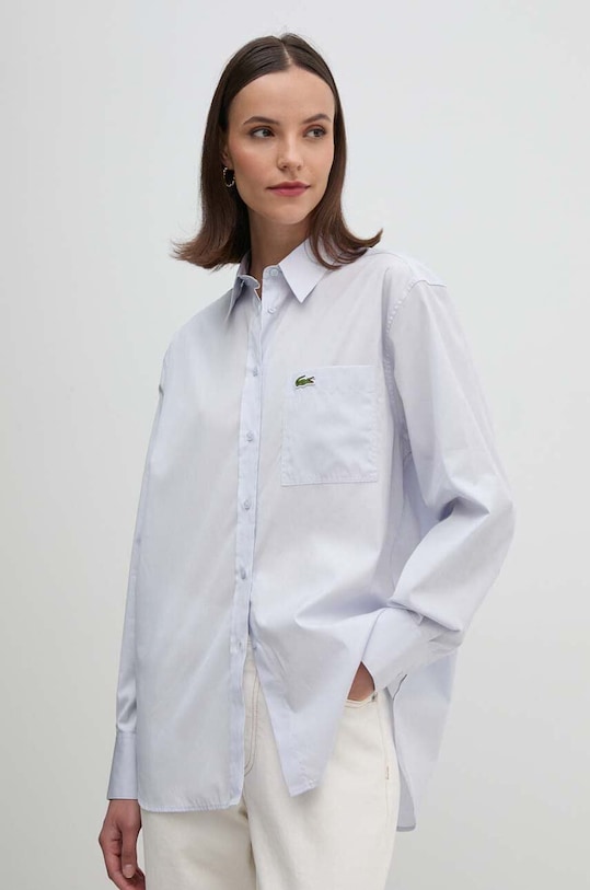Lacoste camasa din bumbac lung albastru CF7706