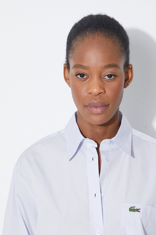 Lacoste camasa din bumbac CF7706 albastru