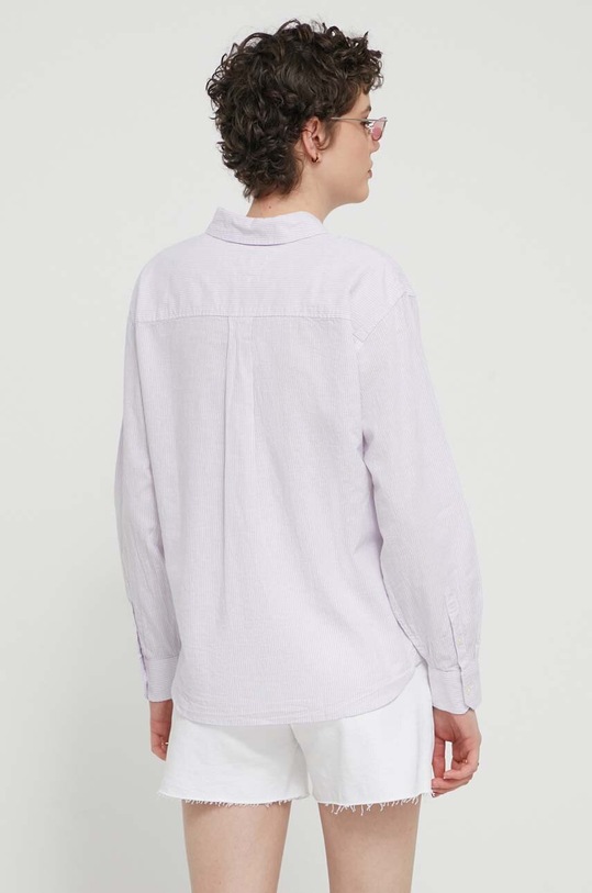 Odzież Tommy Jeans koszula z domieszką lnu DW0DW17737 fioletowy