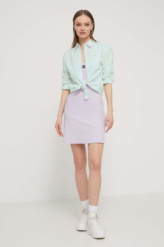 Tommy Jeans koszula z domieszką lnu DW0DW17737 zielony SS24