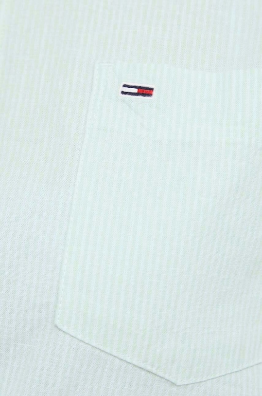 Tommy Jeans koszula z domieszką lnu DW0DW17737 zielony
