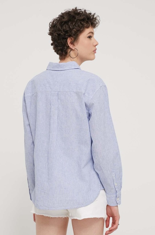 Odzież Tommy Jeans koszula z domieszką lnu DW0DW17737 niebieski
