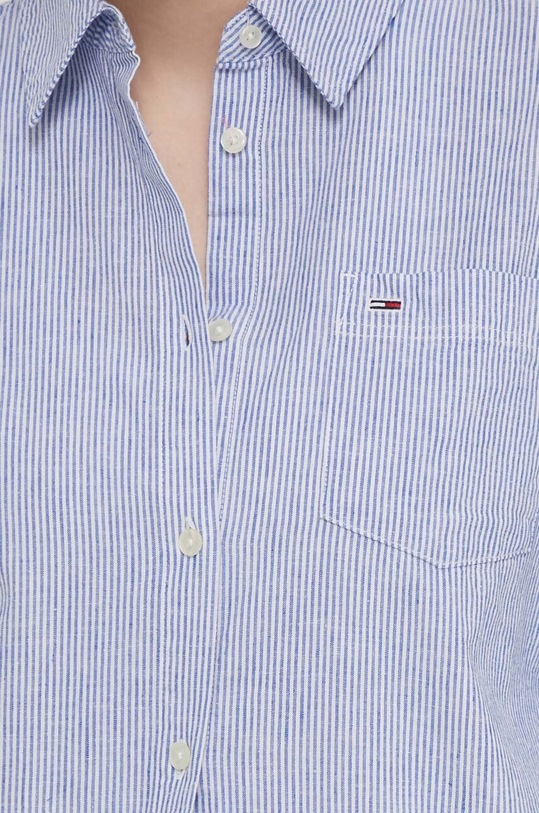 Tommy Jeans koszula z domieszką lnu DW0DW17737 niebieski