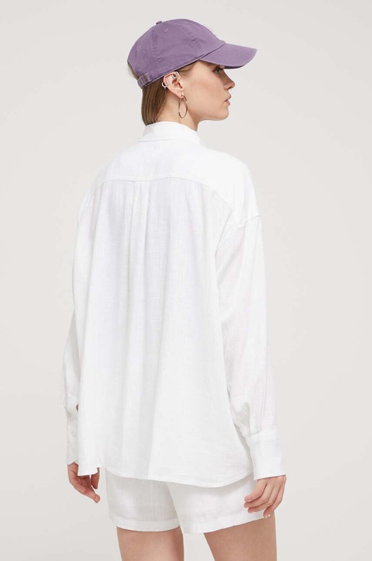 Odzież Tommy Jeans koszula z domieszką lnu DW0DW17987 biały