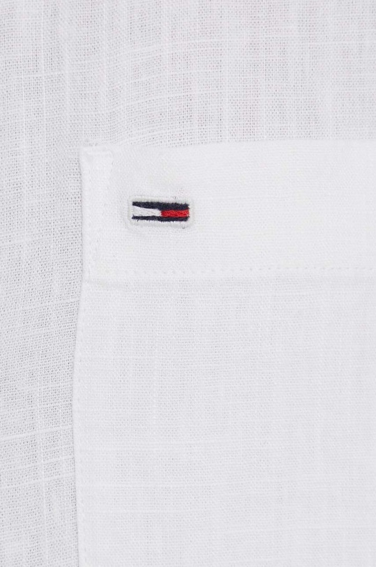 Tommy Jeans koszula z domieszką lnu DW0DW17987 biały