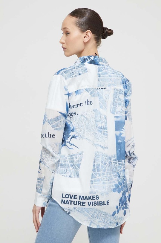 Îmbrăcăminte Desigual camasa din bumbac 24SWCW22 albastru