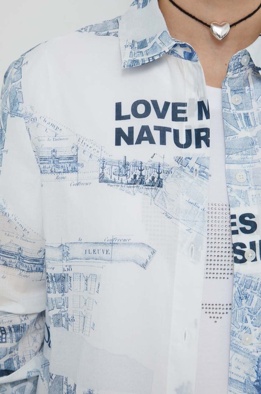Desigual camasa din bumbac 24SWCW22 albastru