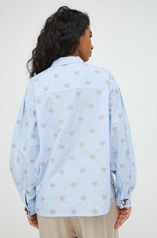 MUNTHE camicetta in cotone blu 1014.24228