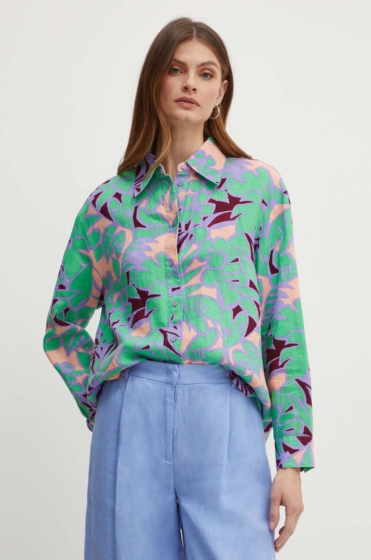 MAX&Co. koszula lniana klasyczny multicolor 2416111025200