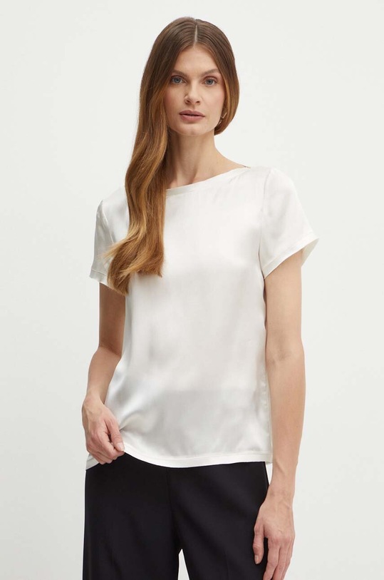 MAX&Co. bluzka jedwabna regular beżowy 2416111093200