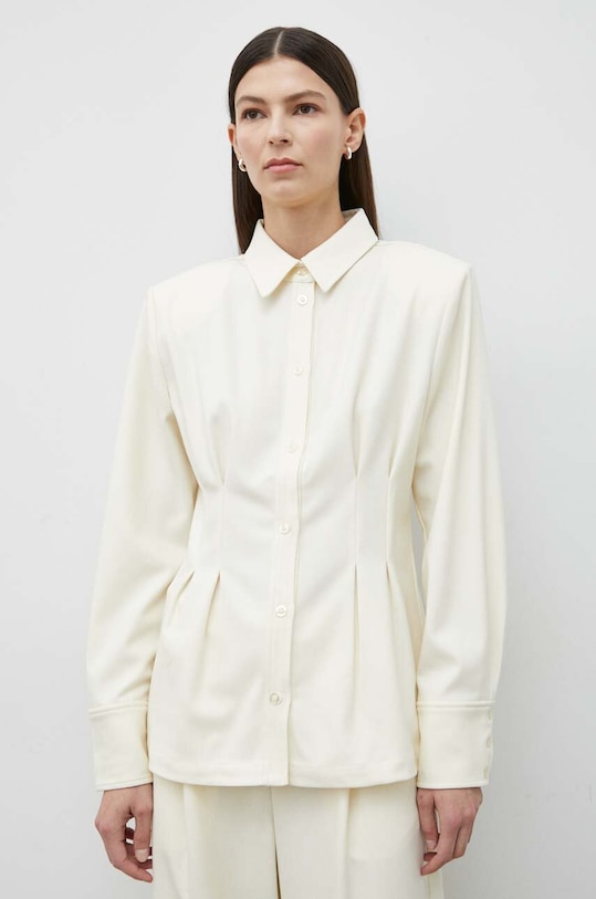 Gestuz koszula z domieszką wełny 10908881 żółty