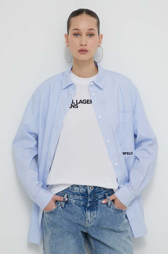 Karl Lagerfeld Jeans camasa din bumbac albastru 241J1604