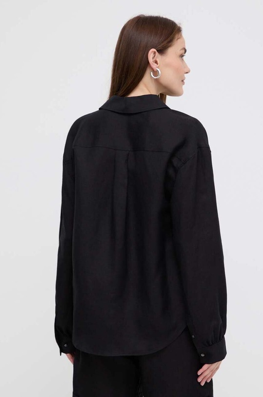 Odzież Karl Lagerfeld koszula lniana 241W1601 czarny