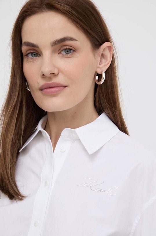 Karl Lagerfeld koszula bawełniana 241W1602 biały
