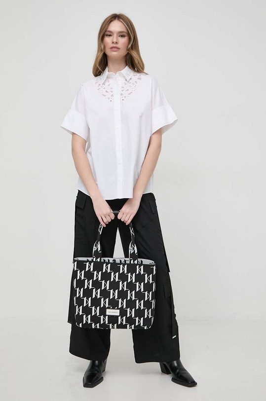 Karl Lagerfeld koszula bawełniana 241W1606 biały SS24