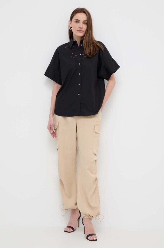 Karl Lagerfeld koszula bawełniana 241W1606 czarny SS24