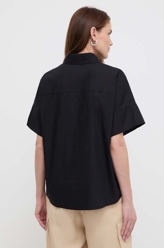 Odzież Karl Lagerfeld koszula bawełniana 241W1606 czarny