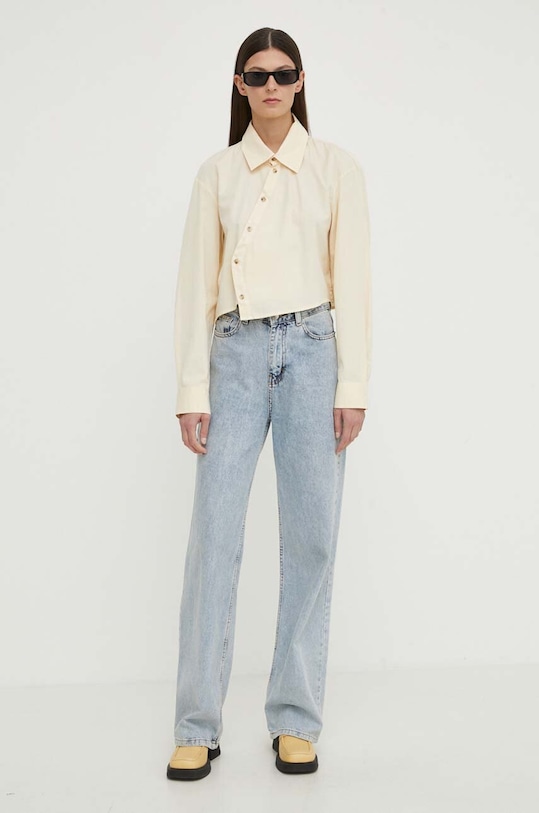 Won Hundred cămașă din bumbac 2878.14235 bej SS24