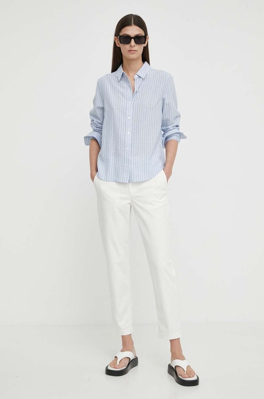 Levi's koszula z domieszką lnu 34574.0021 niebieski SS24