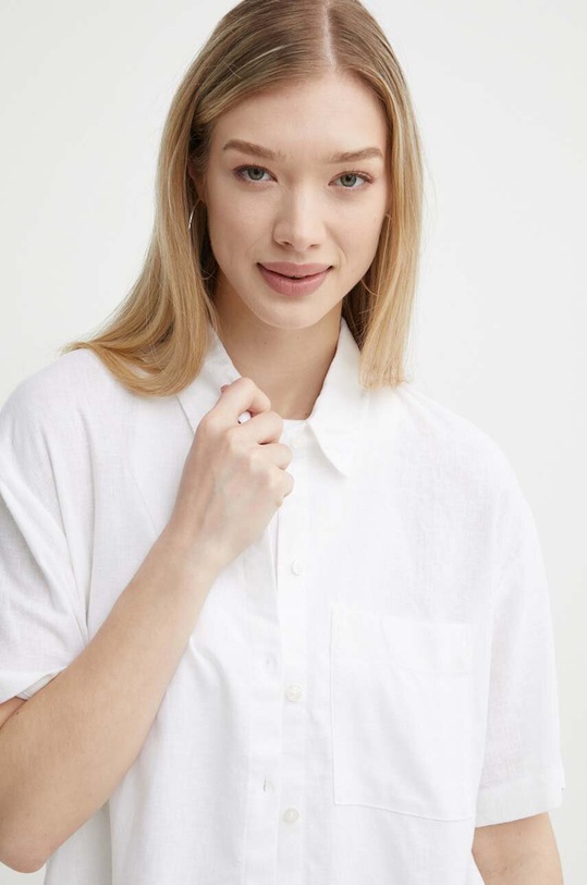 Abercrombie & Fitch koszula lniana biały KI140.4286.100